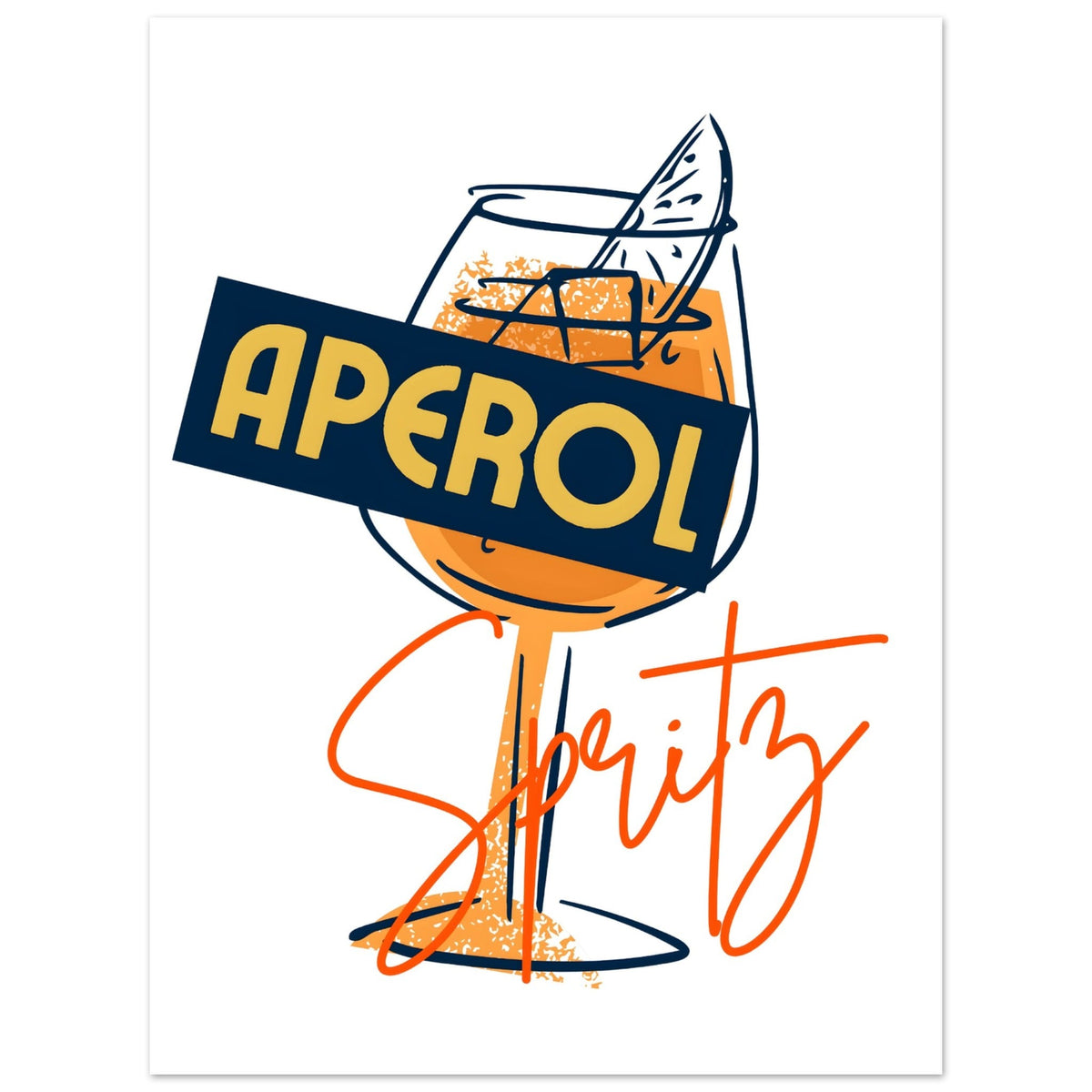 Artfulprints Poster Aperol Spritz - Sketch  - 30x40 cm - Oranje