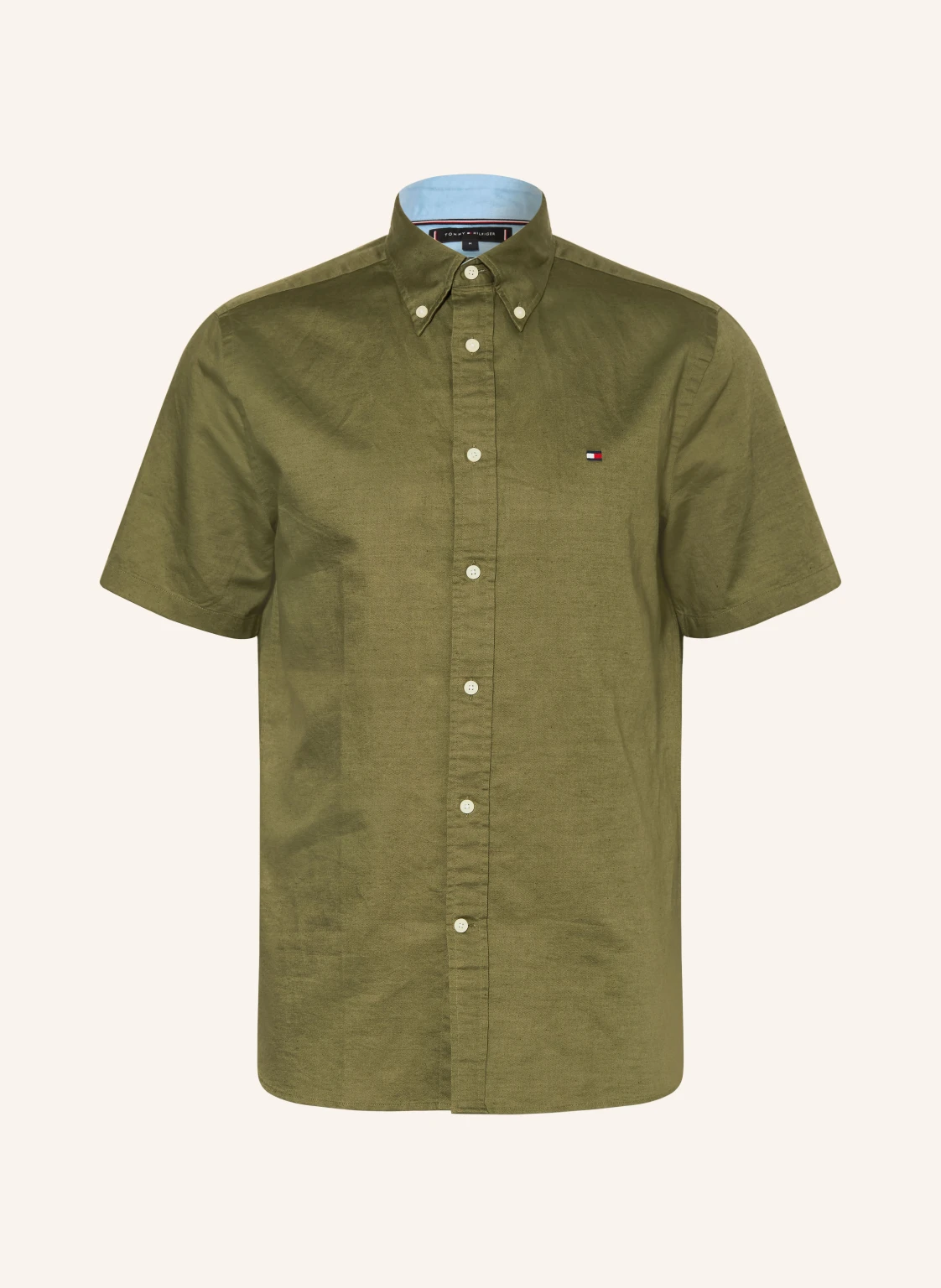 TOMMY HILFIGER Kurzarm-Hemd Regular Fit mit Leinen