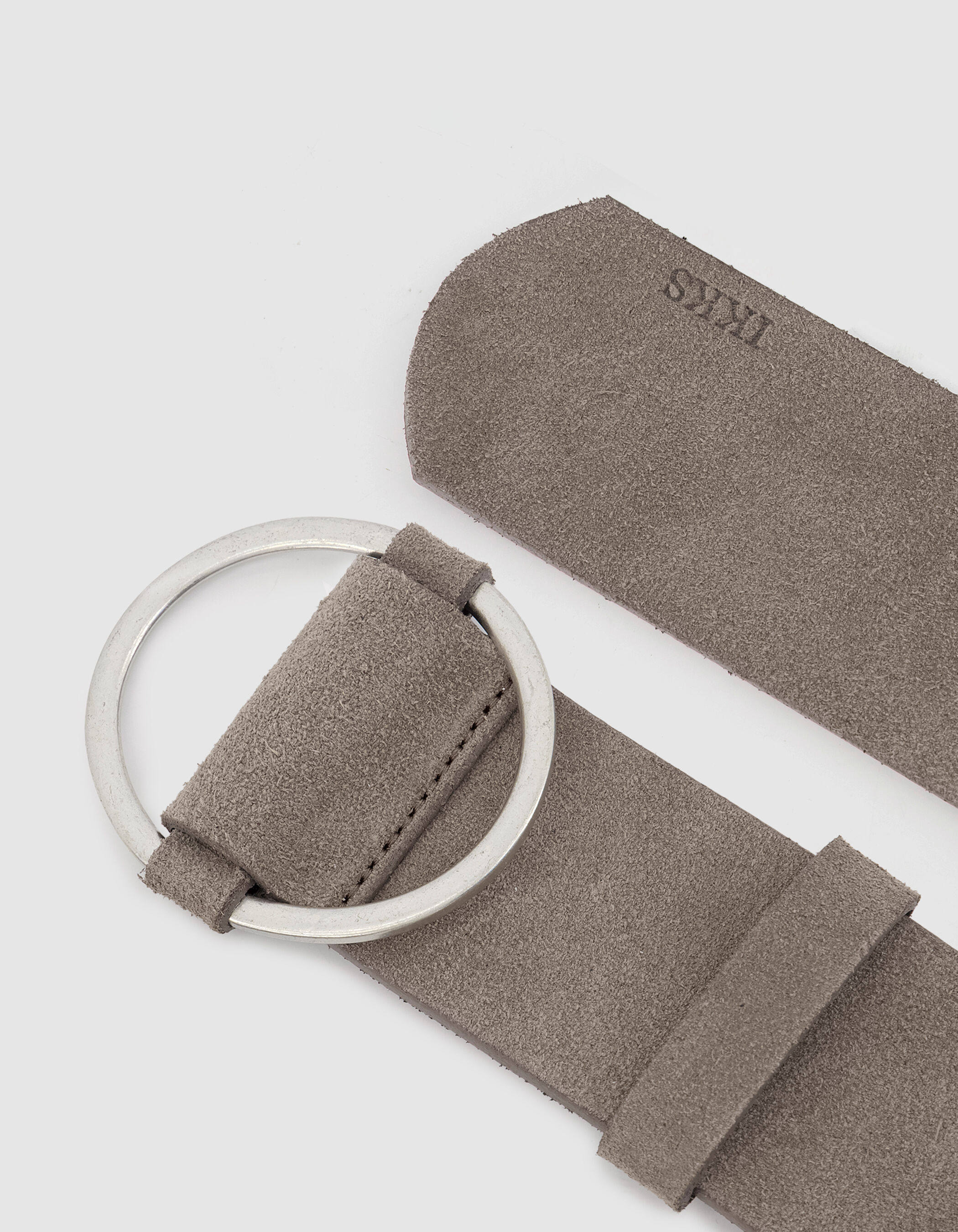 Ceinture camel cuir velours ajustable Femme