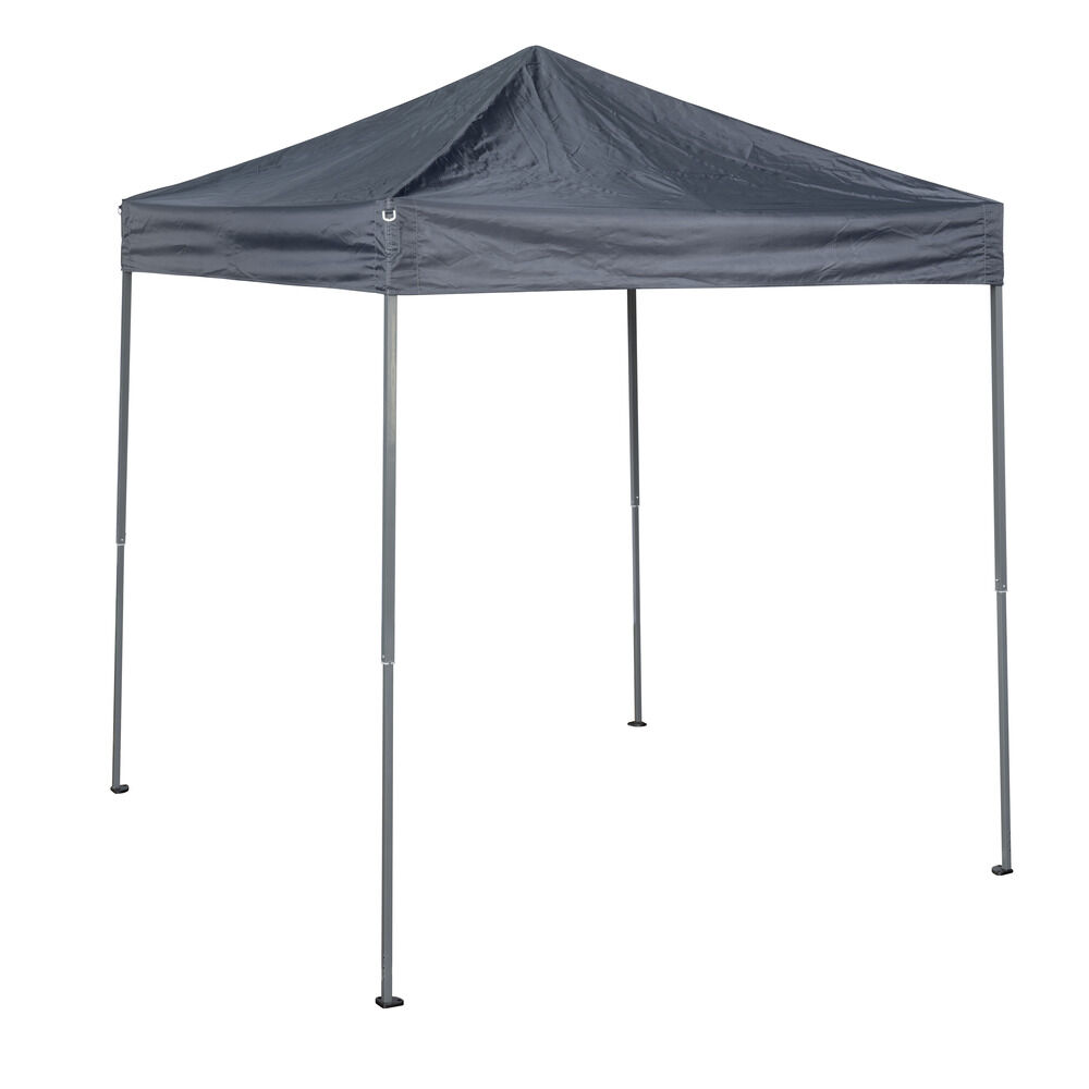 Tonnelle de jardin carrée Easy métal et tissu gris UPF50  200x200xH245cm 4m&sup2;