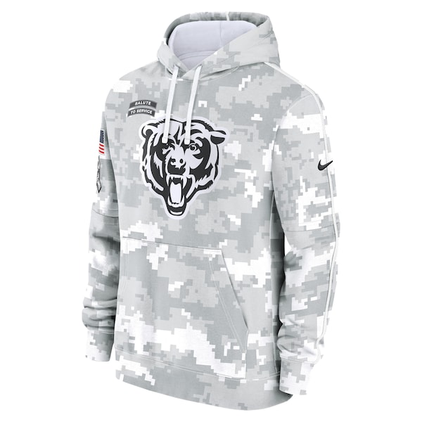 Chicago Bears Nike 2024 Salute to Service Club Fleece Pullover Hoodie - Arctic Camo