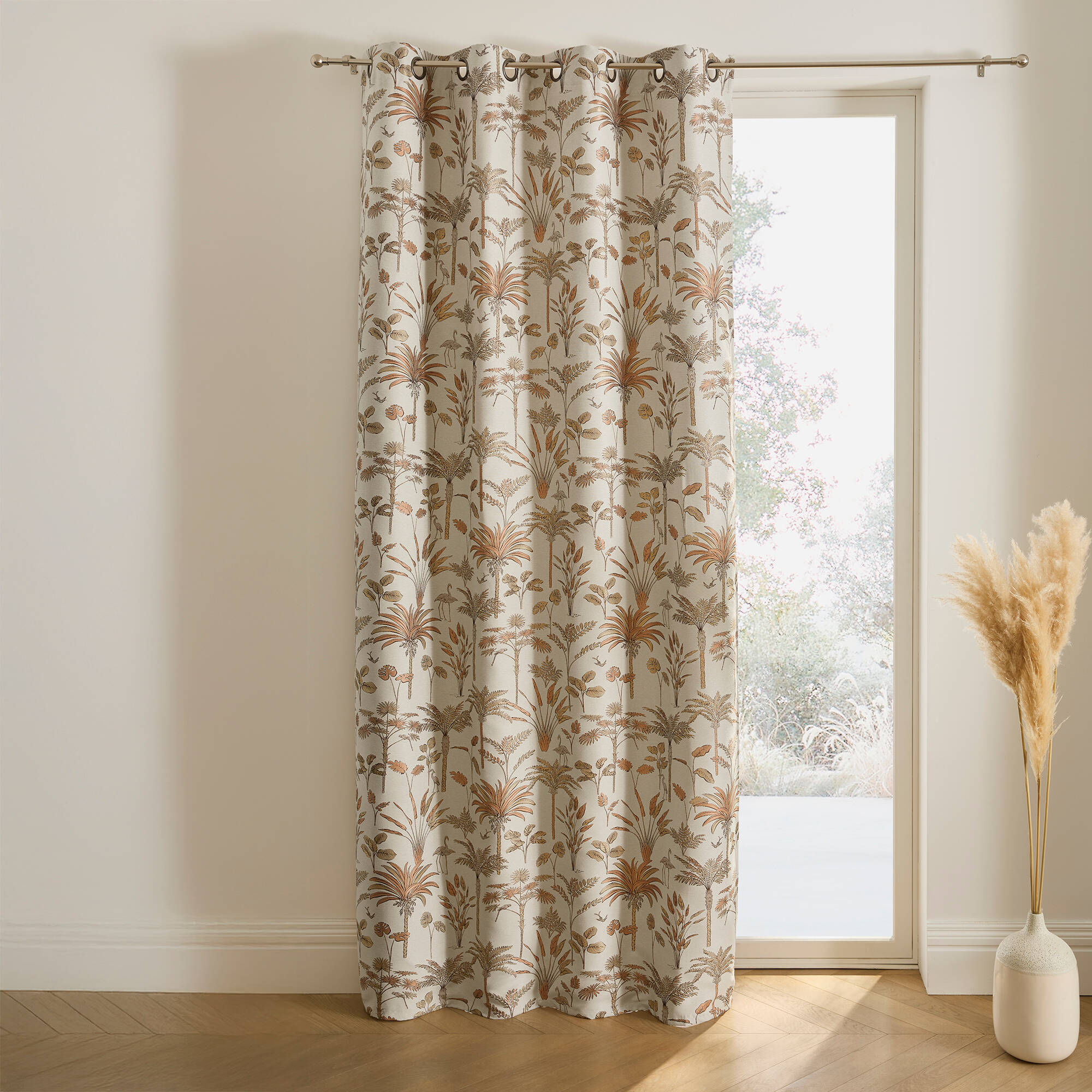 Rideau jacquard motif palmiers