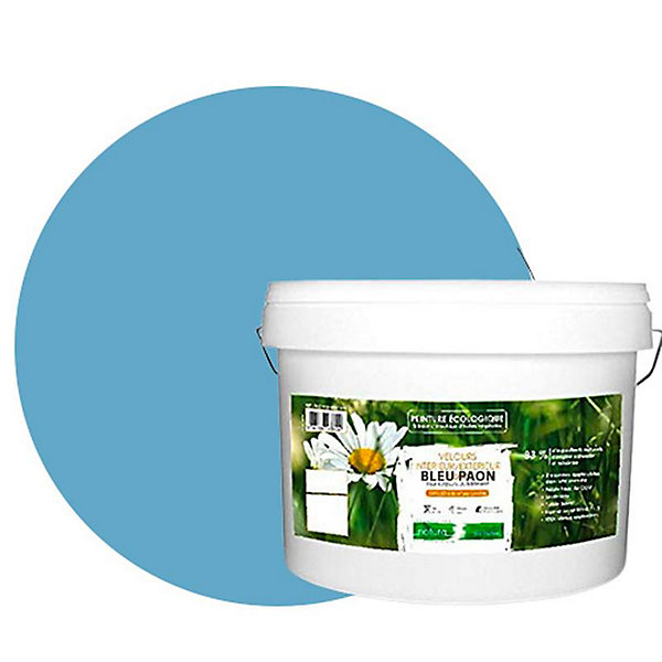 Bleu Paon Peinture interieur exterieur aspect velours Natura - Bleu Paon - 10L