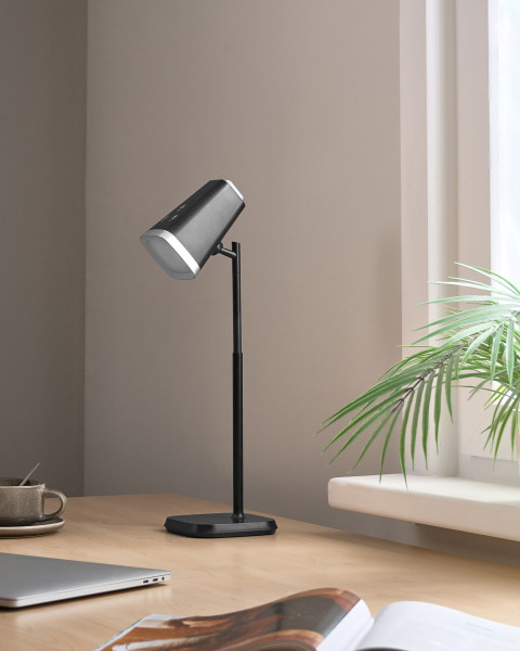 Lampka biurkowa i ścienna LED czarna bezstopniowe ściemnianie 2 w 1