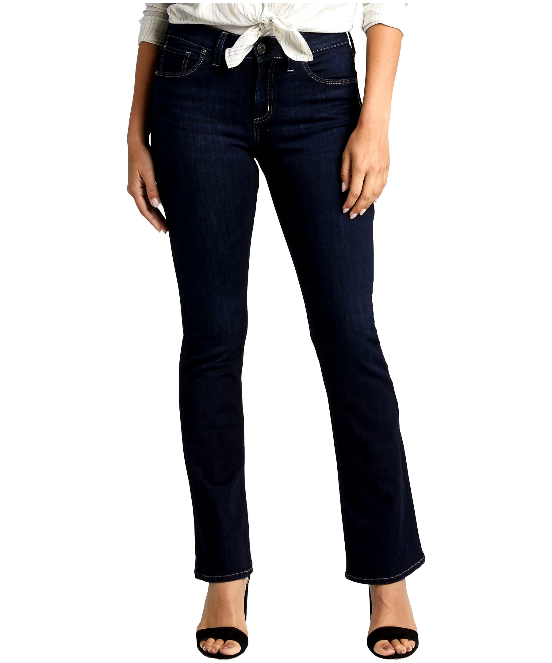 Silver Women's Avery High Rise Slim Boot Jeans - Rinse