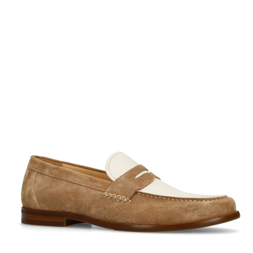 Manfield Taupe suède loafers