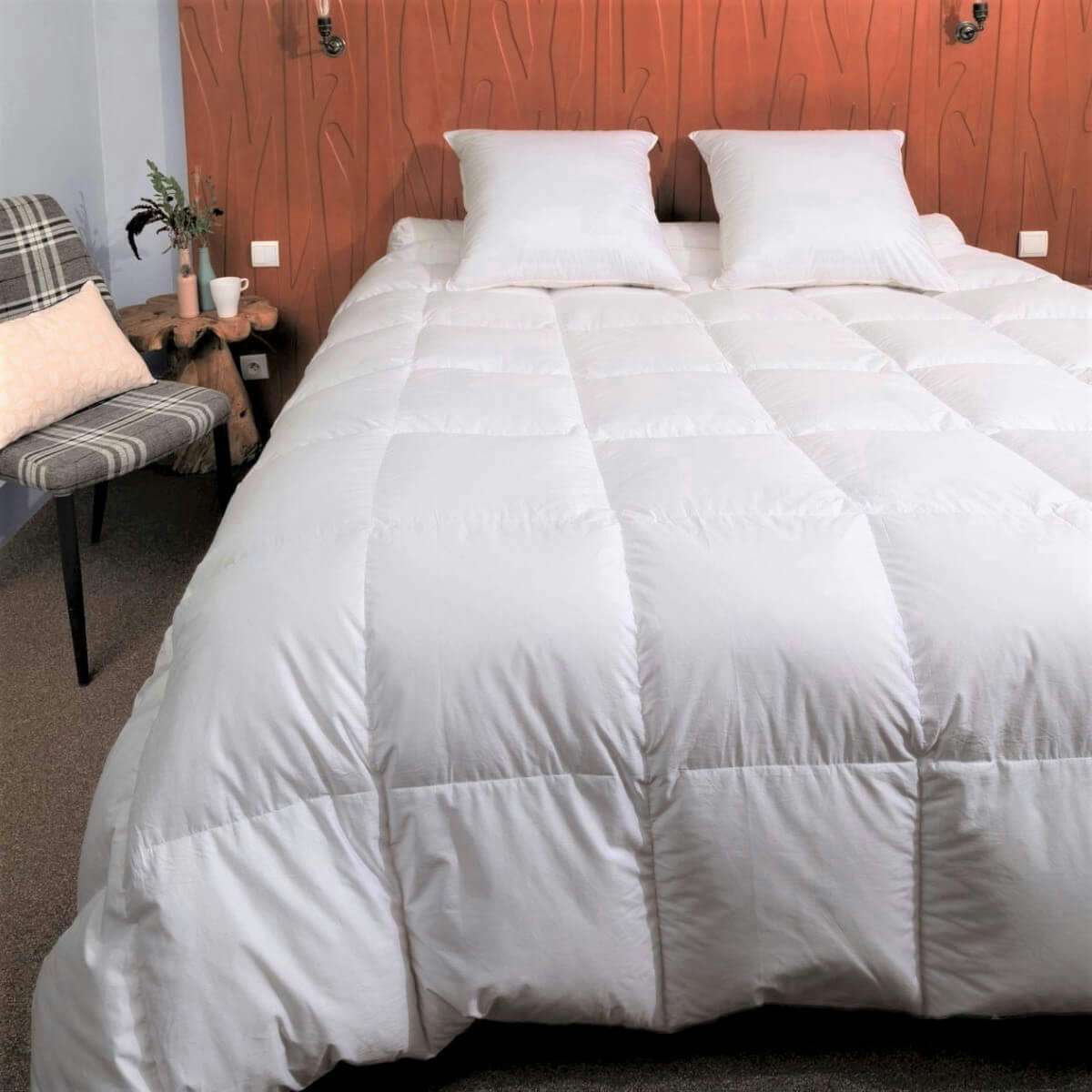 HIVER - Couette naturelle chaude duvet d’oie et coton bio king size 300x250