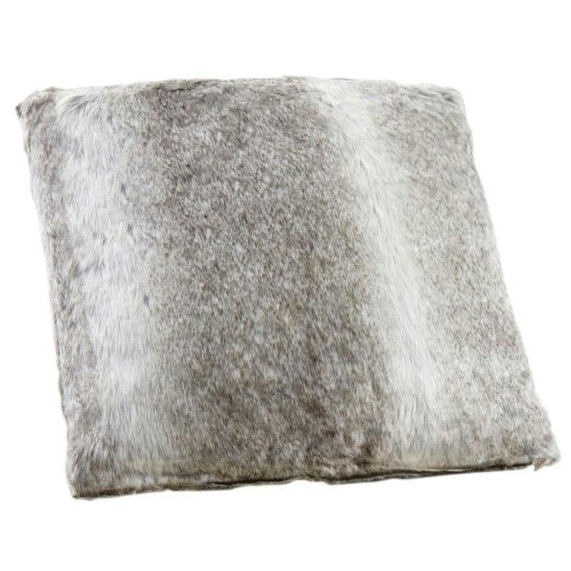 - Coussin imitation fourrure 45 cm gris