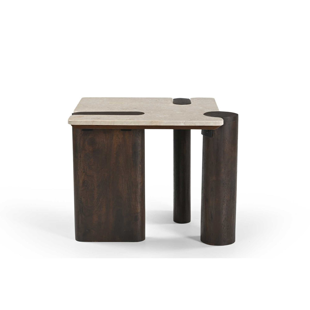 Starfurn Bijzettafel Maeve - Rechthoek Hout/Marmer - 57x50x45cm