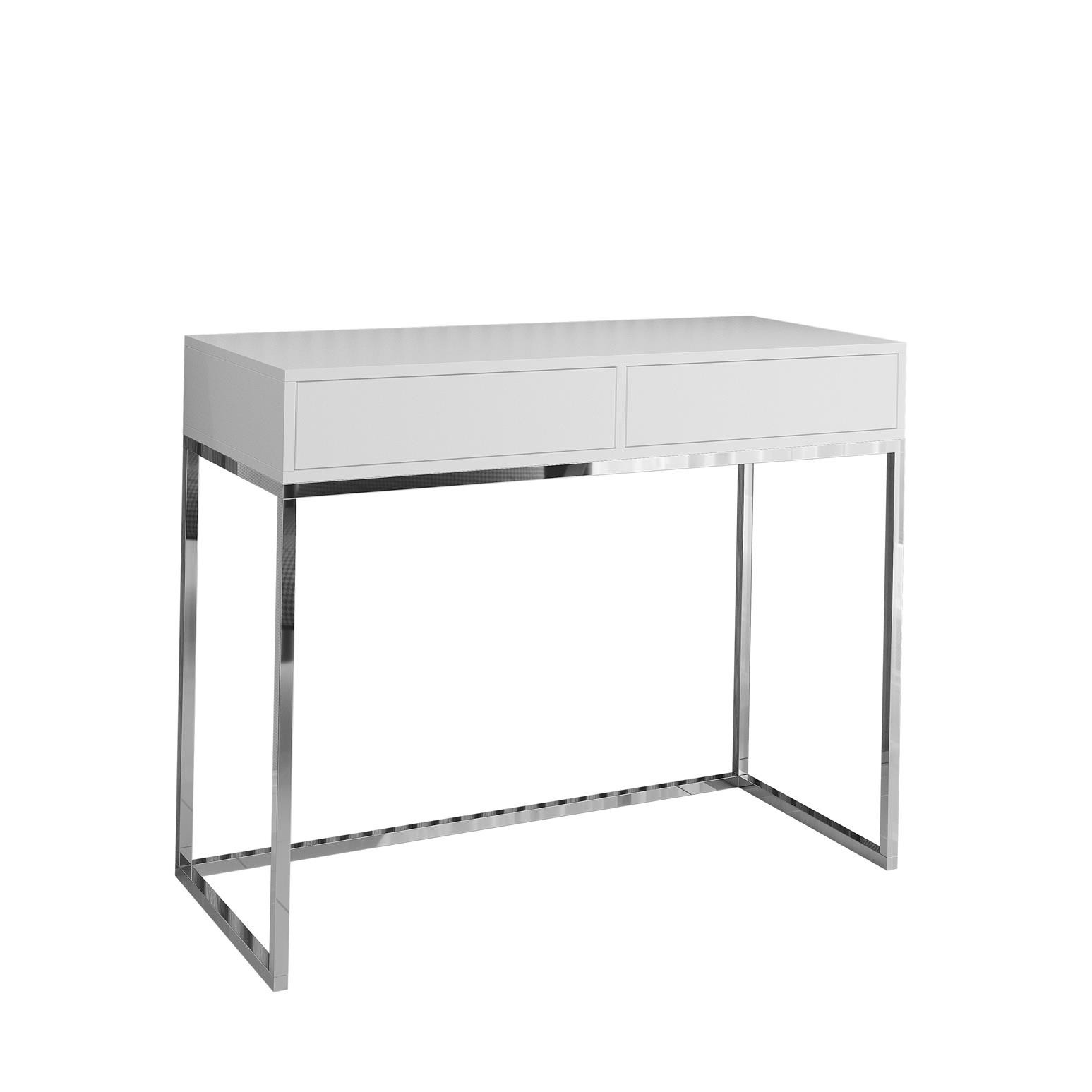 Toaletka CUBIC 100 chromowana z białym blatem - industrial design