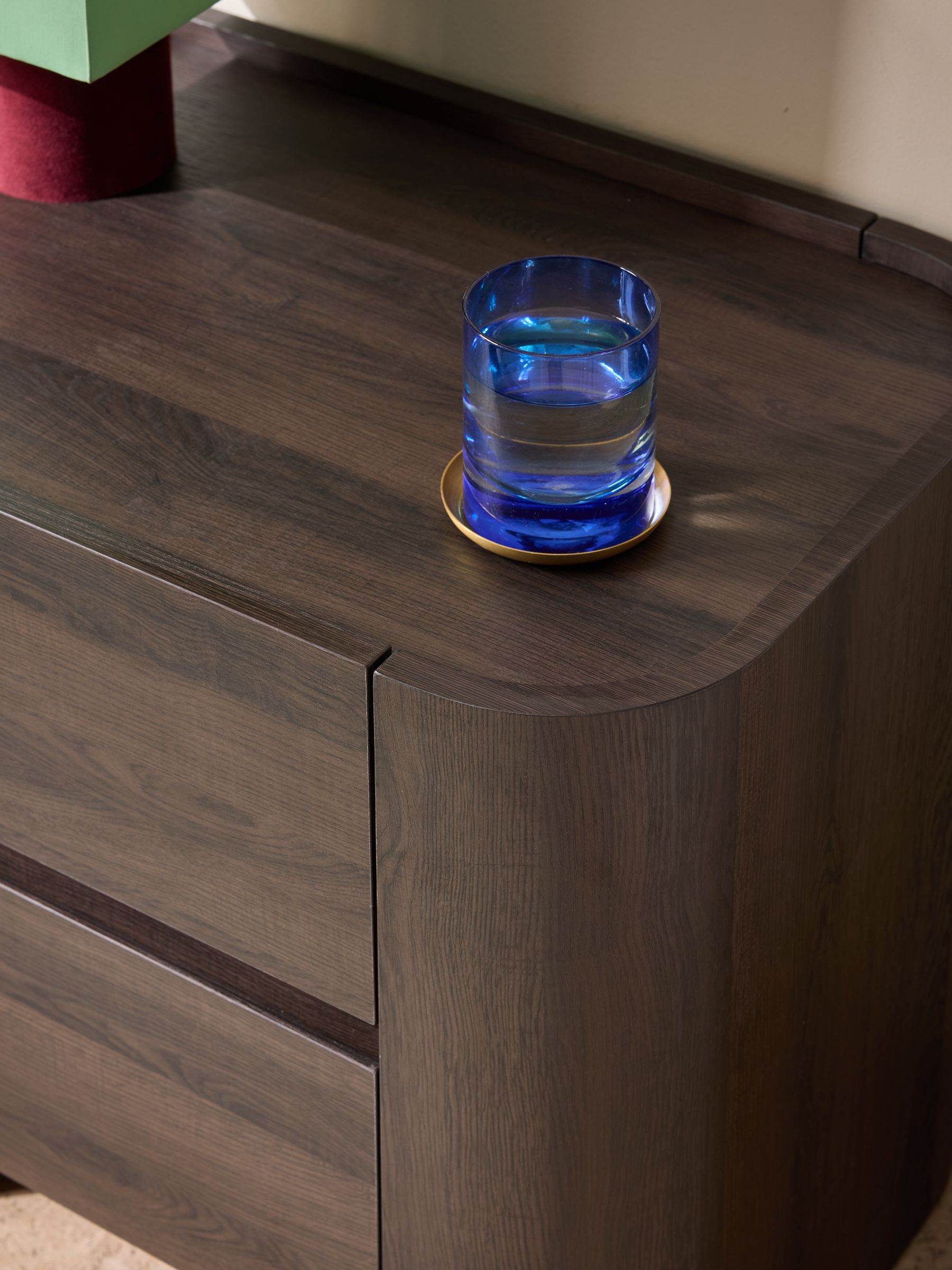 Kain Bedside Table in Dark Wood Effect