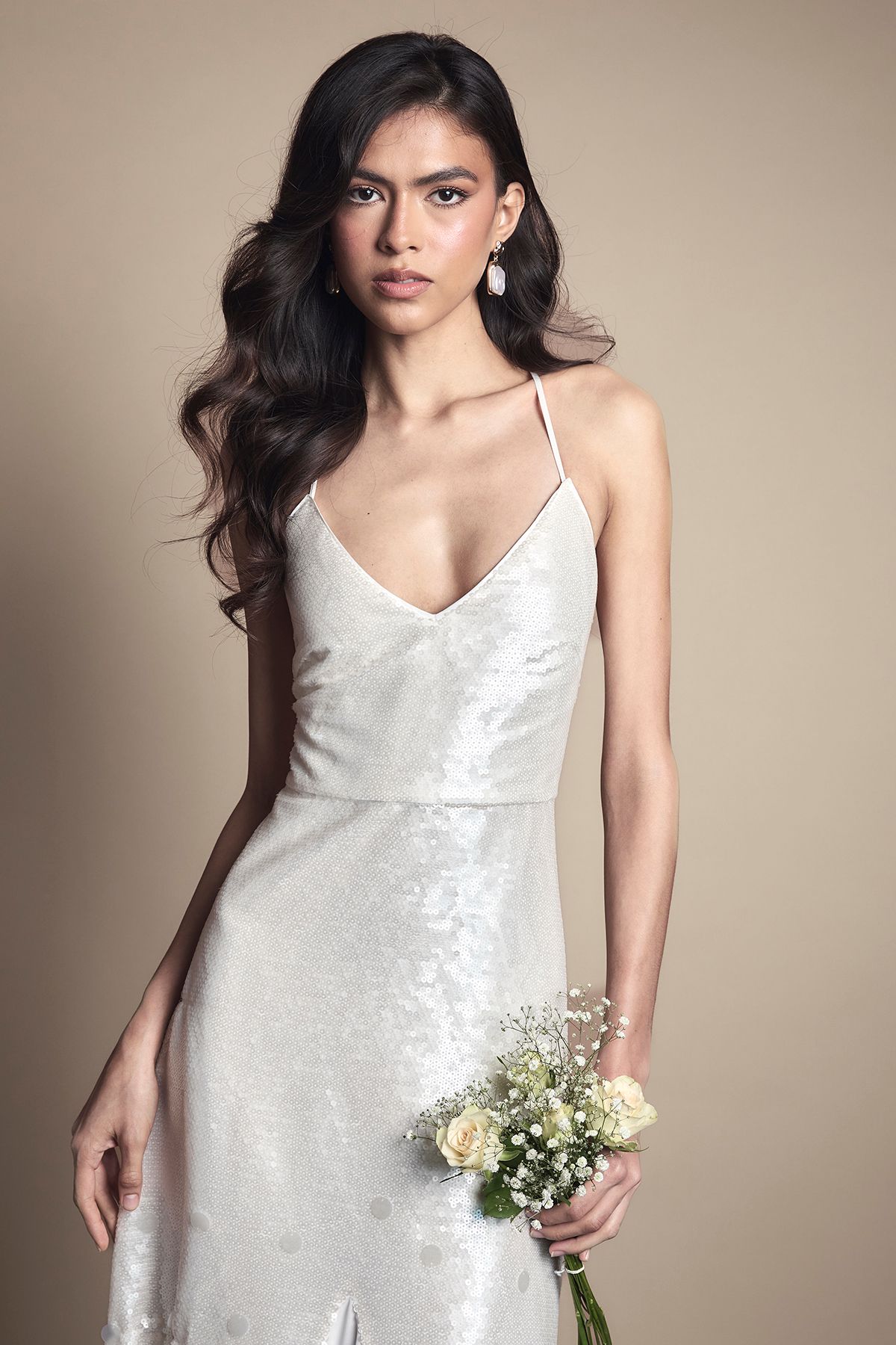 Coast Sequin Godet Maxi Wedding Dress