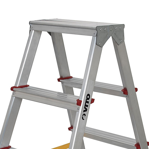 Escabeau 2 x 4 marches en Aluminium Charge 150 kg Hauteur 0,90 m VITO