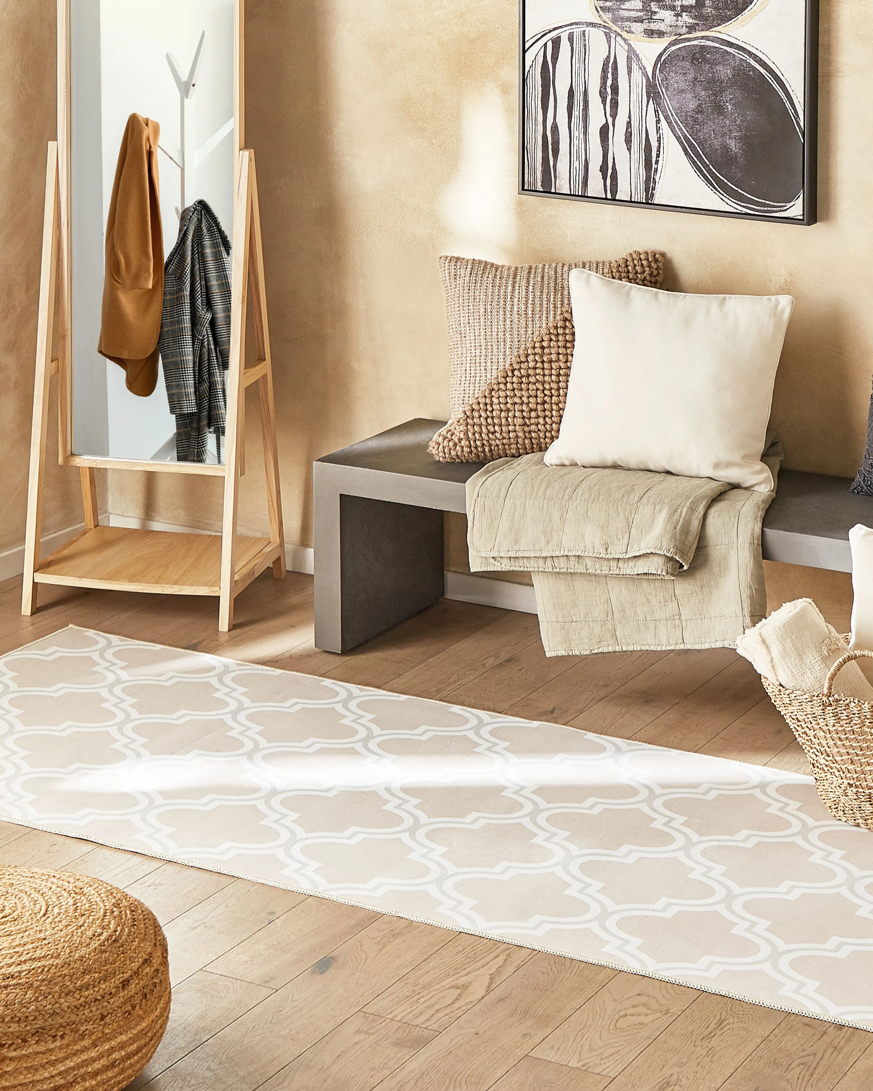 Rug KADAYAL Beige 80 x 300 cm