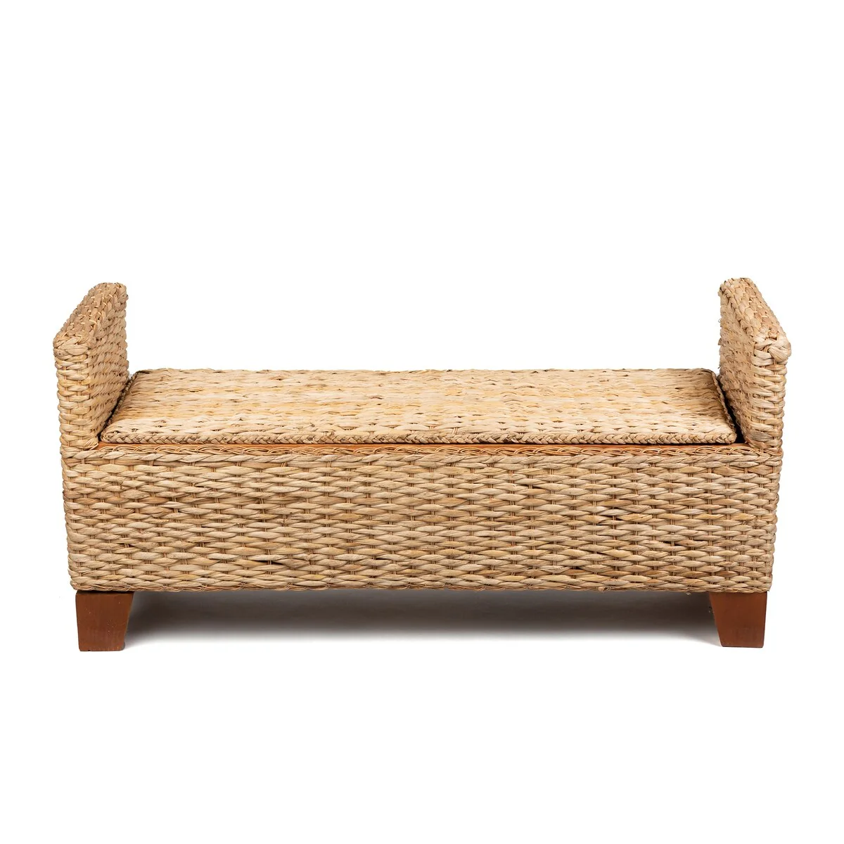 Wicker Storage Bench Rattan Ottoman - Large