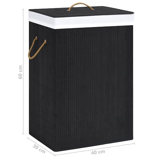 NNEVL Bamboo Laundry Basket Black