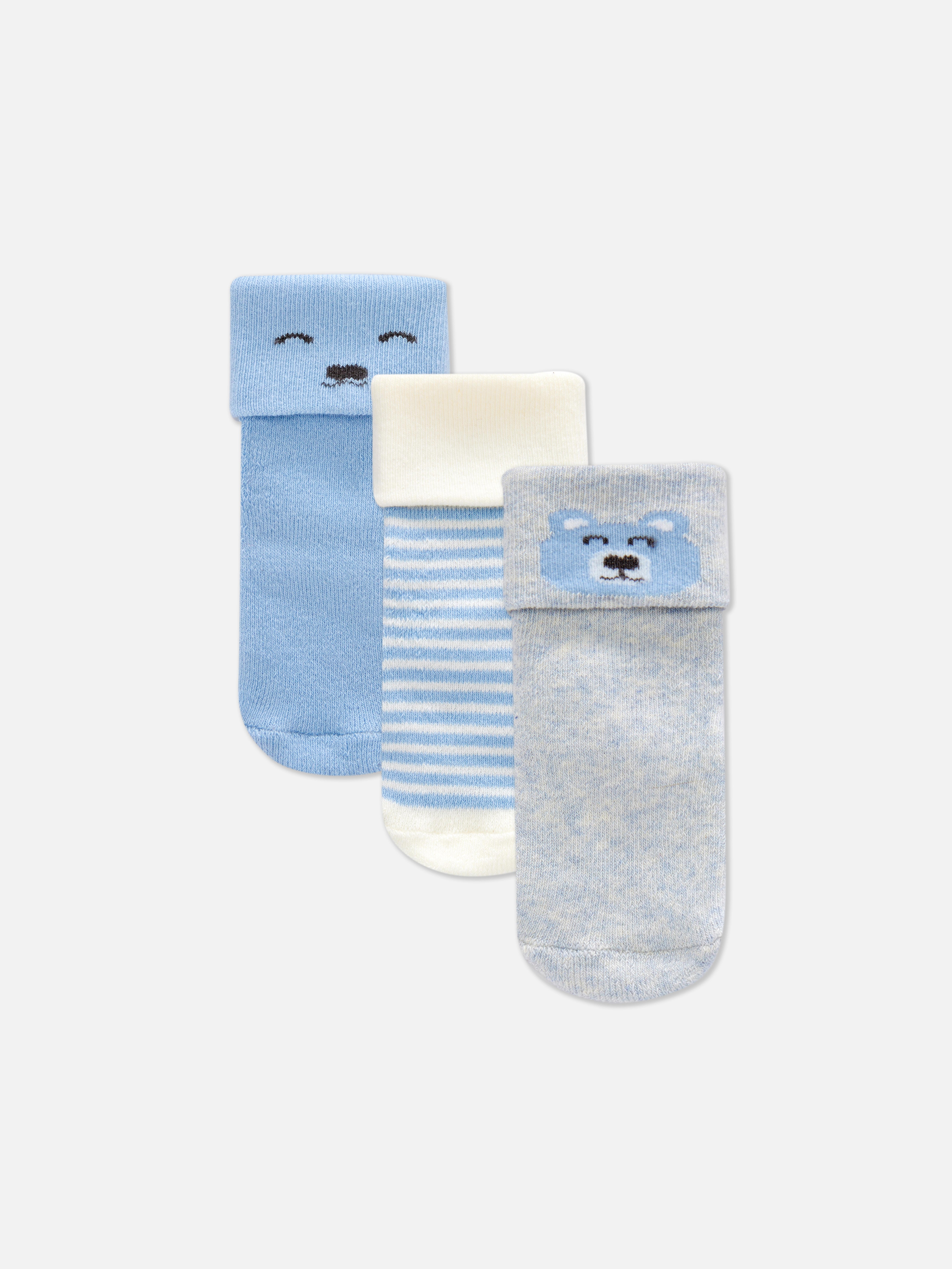 3pk Bear Grip Sole Socks