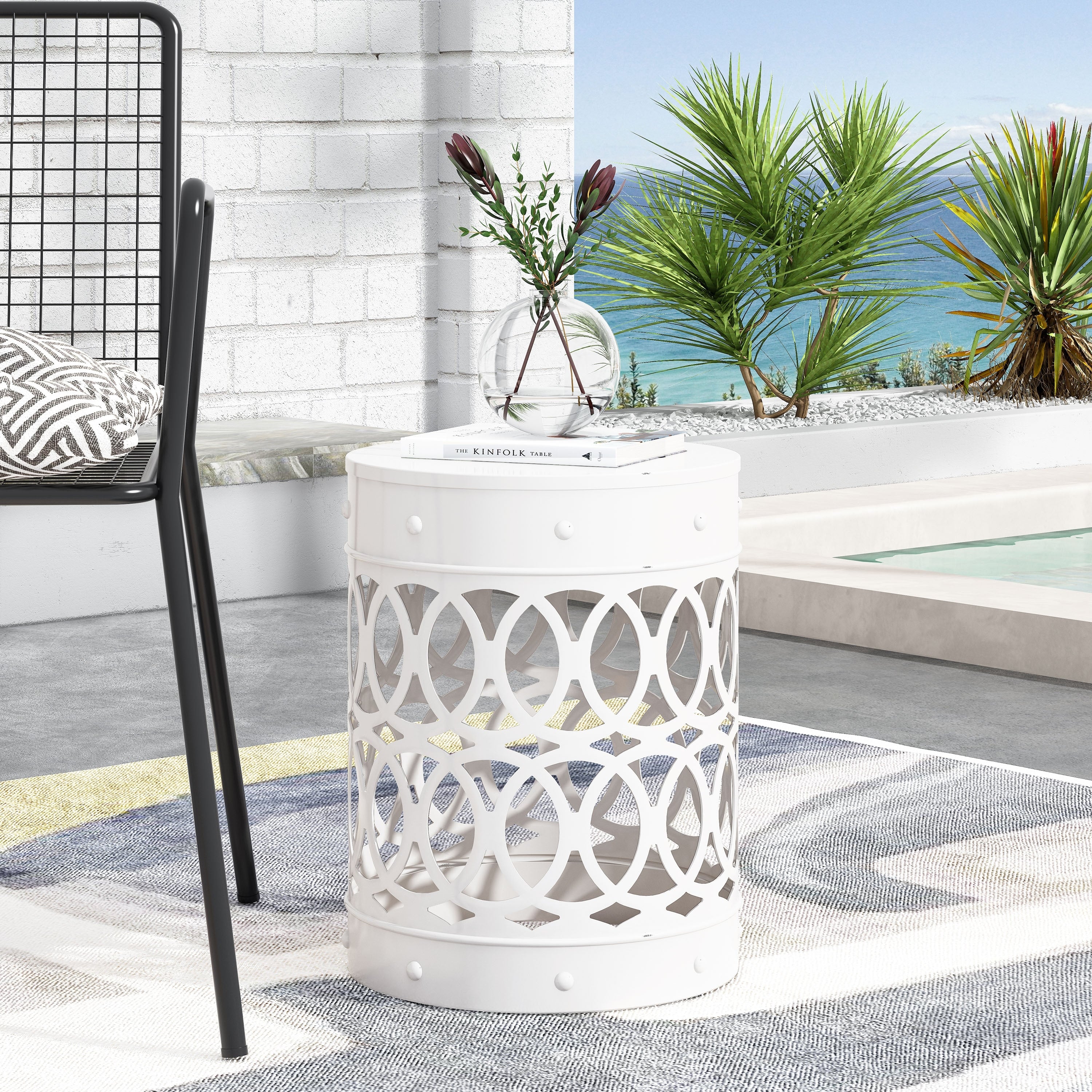 Mellie Outdoor Outdoor Metal Side Table by Christopher Knight Home