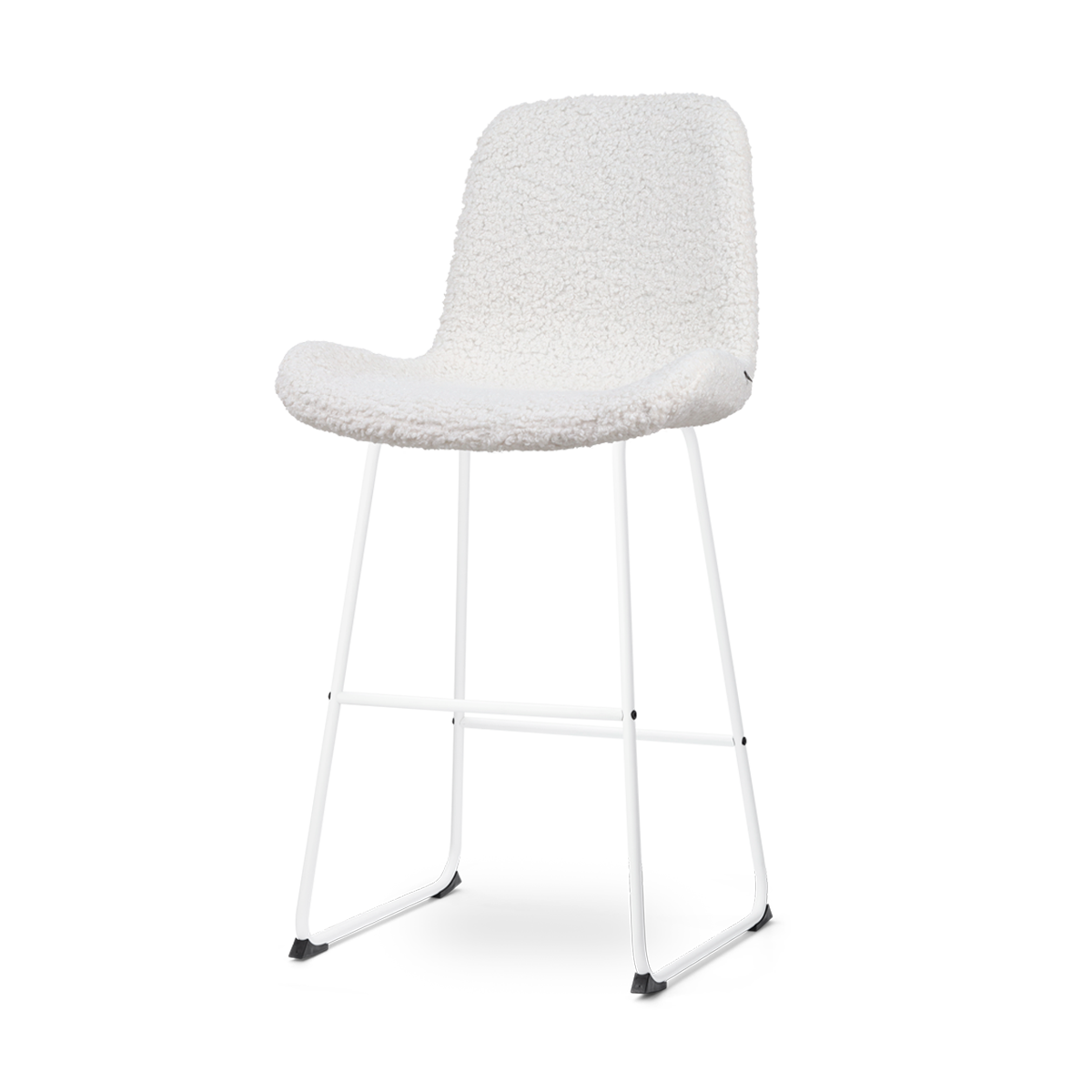 Nolon Nino-Fé Barkruk Teddy Gebroken Wit - Wit Onderstel - 75 cm