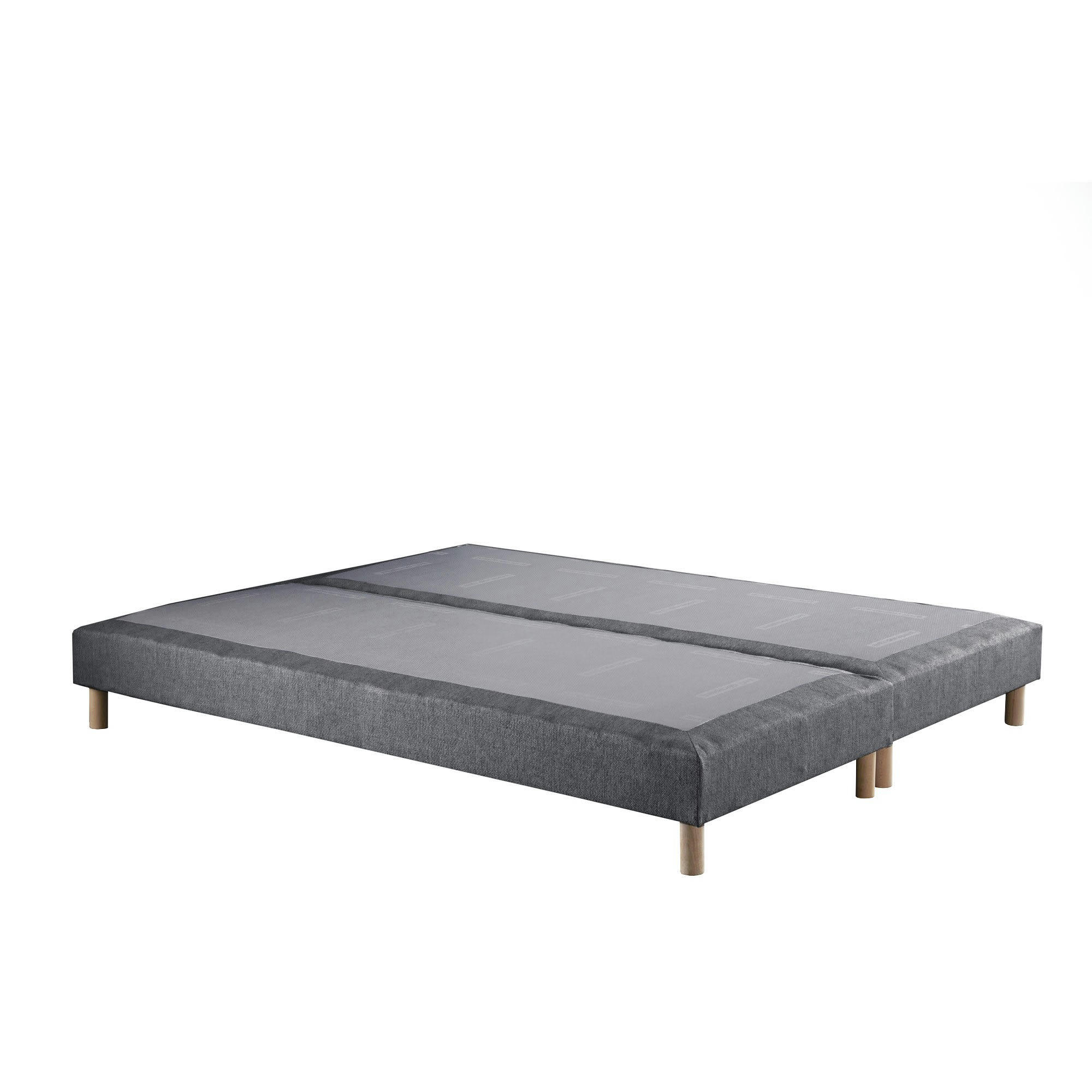 CRÉPUSCULE - Sommier tapissier Gris souris 180x200