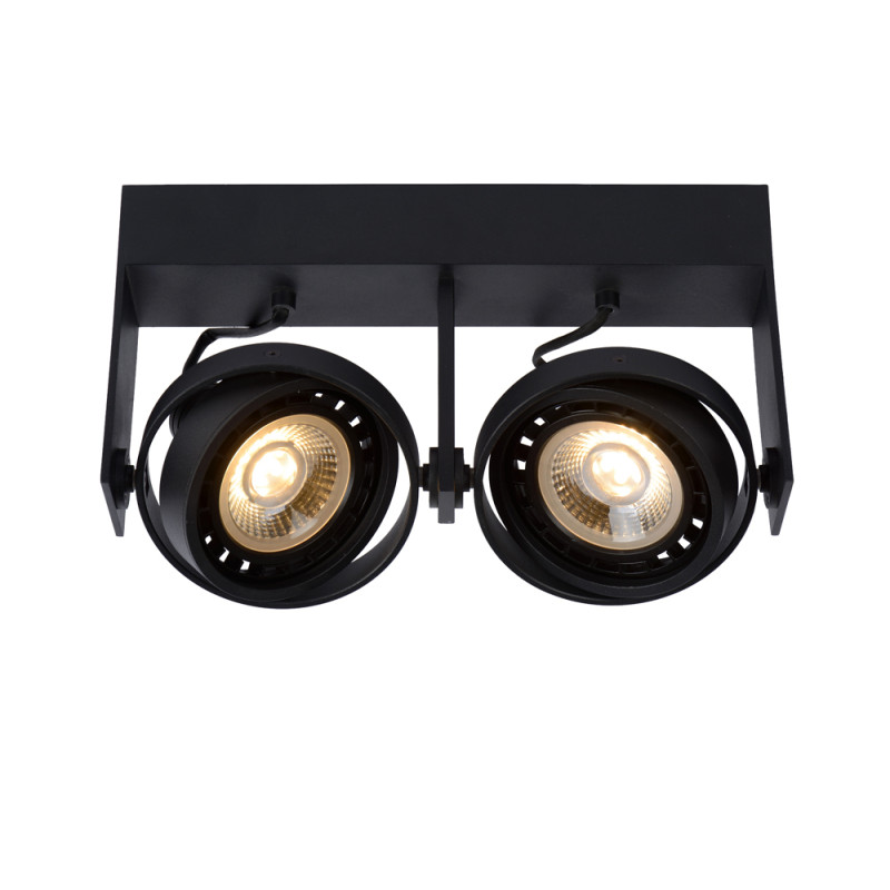 Spot LED Griffon noir dimmable GU10 2 x 12 W LUCIDE