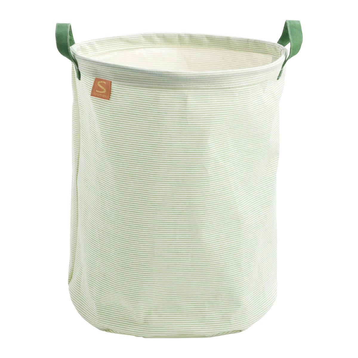 BOTANICA - Panier de rangement tissu 31x39x31cm coton Vert tilleul