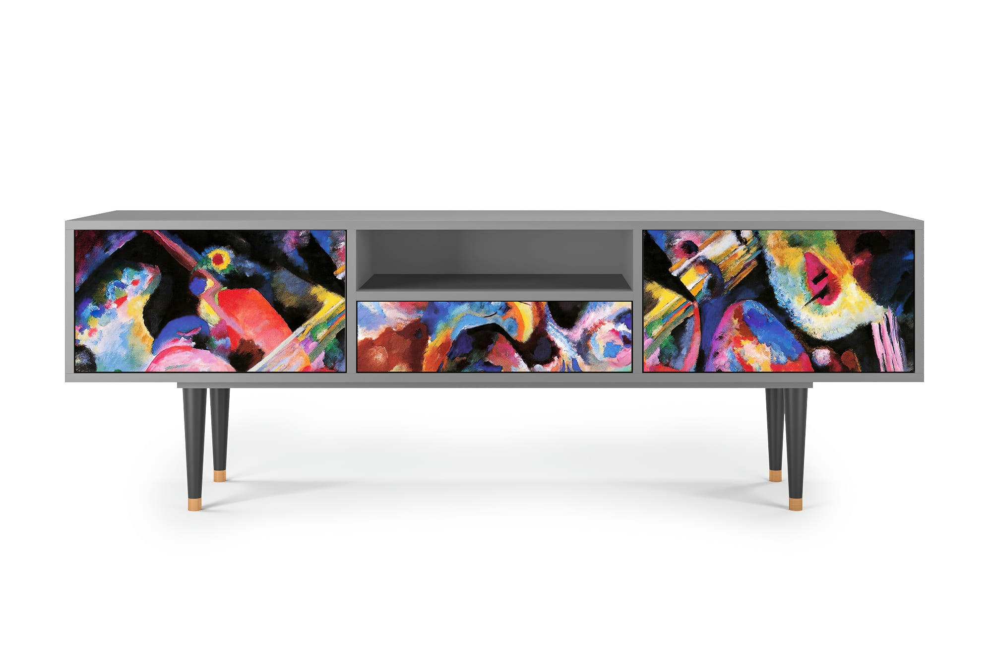 KANDINSKY - Meuble TV  multicolore 1 tiroir et 2 portes L 170 cm
