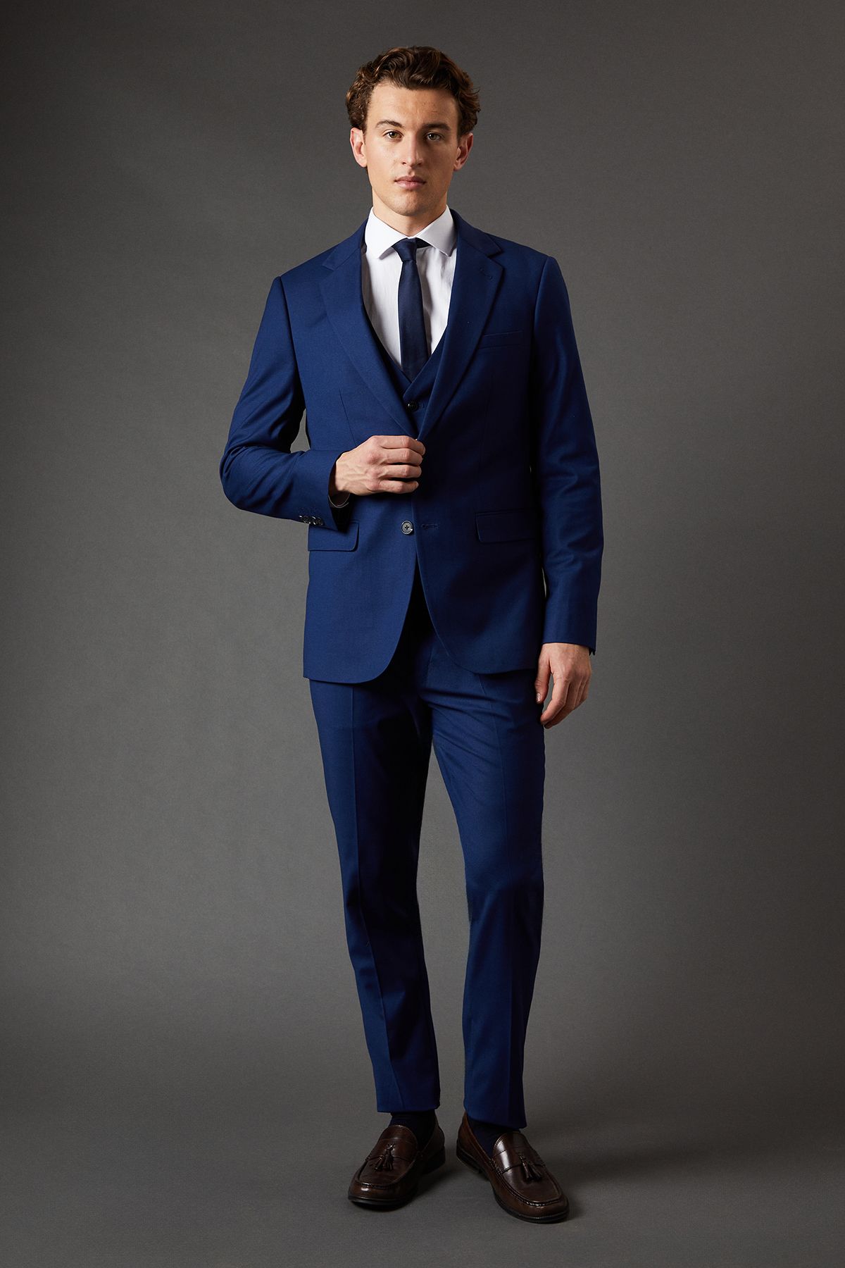 Burton French Navy Slim Fit Essential Suit Jacket
