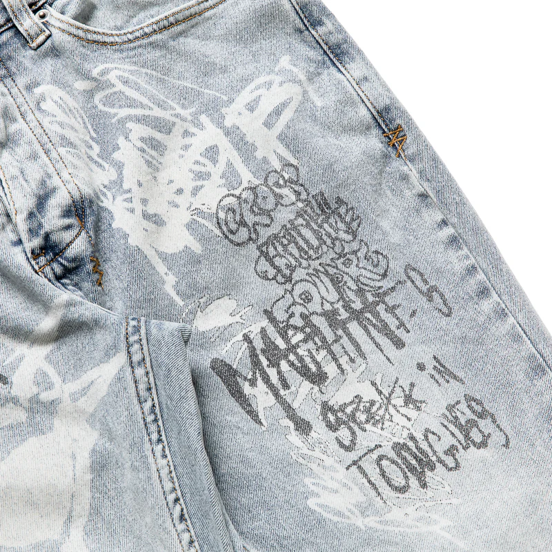 Ksubi Van Winkle Graffiti Denim Pant - Rogue Blue