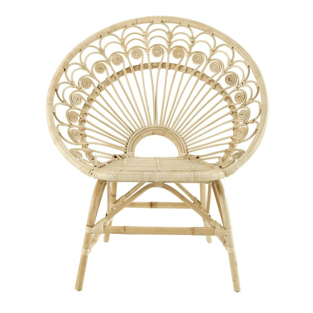 Peacock - Fauteuil vintage en rotin
