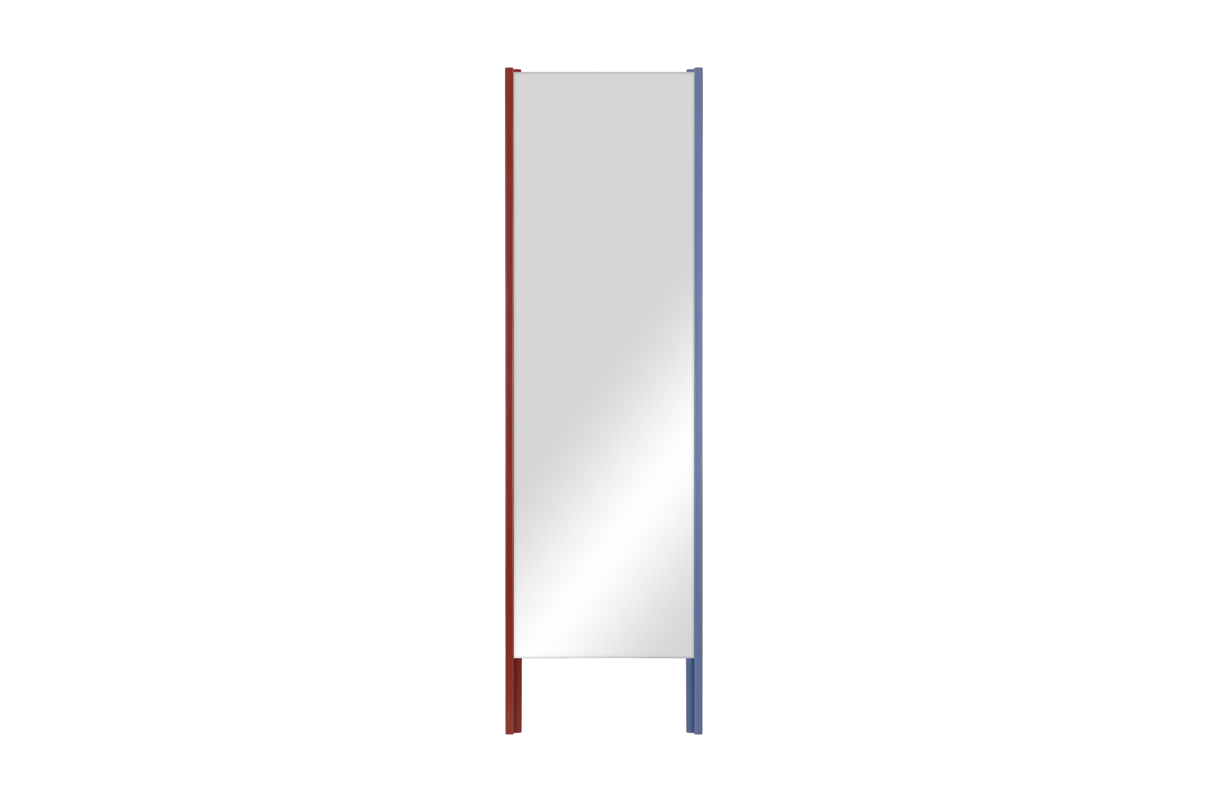 noo.ma Lun Leaning Mirror - twee-tone houten staande spiegel Auburn Red & Frosty Blue