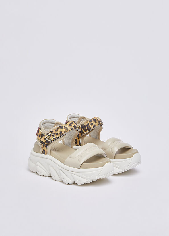 Sandali chuncky con dettaglio animalier