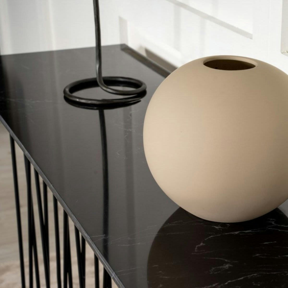 BHIA - Console pieds design effet marbre noir