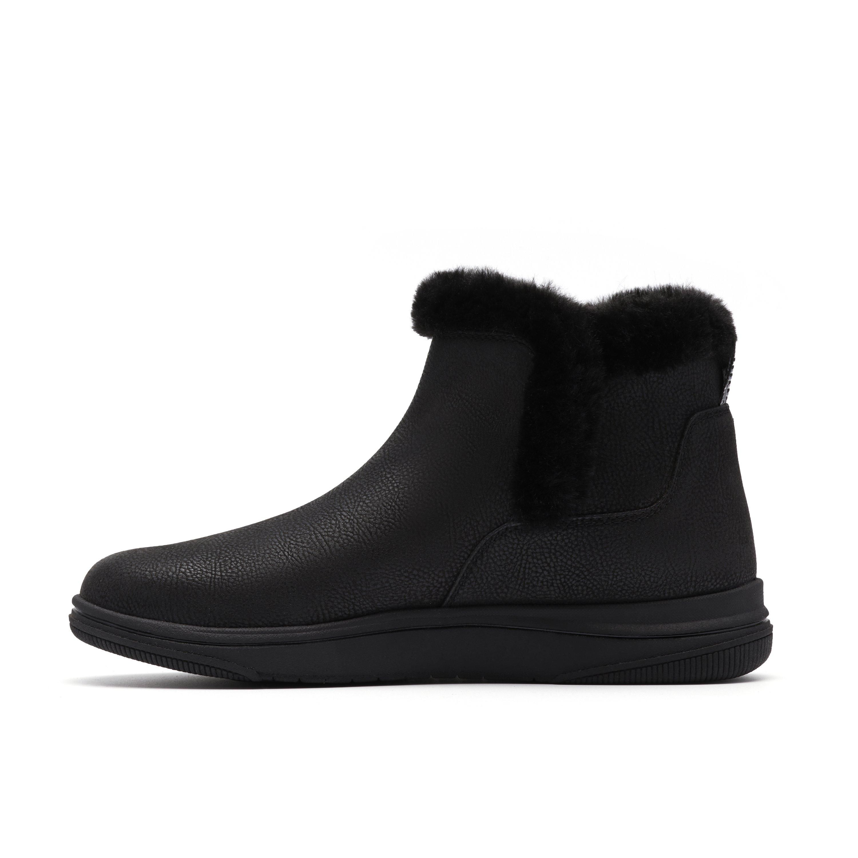 Clarks Brinkley Fur Black Combination Ankle Boots