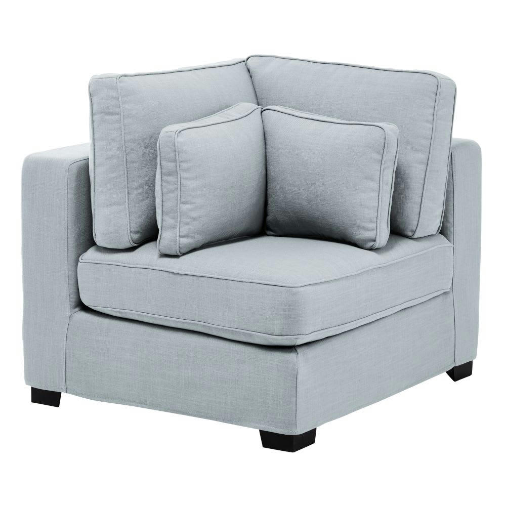 Milano - Angle pour canapé modulable bleu glacier