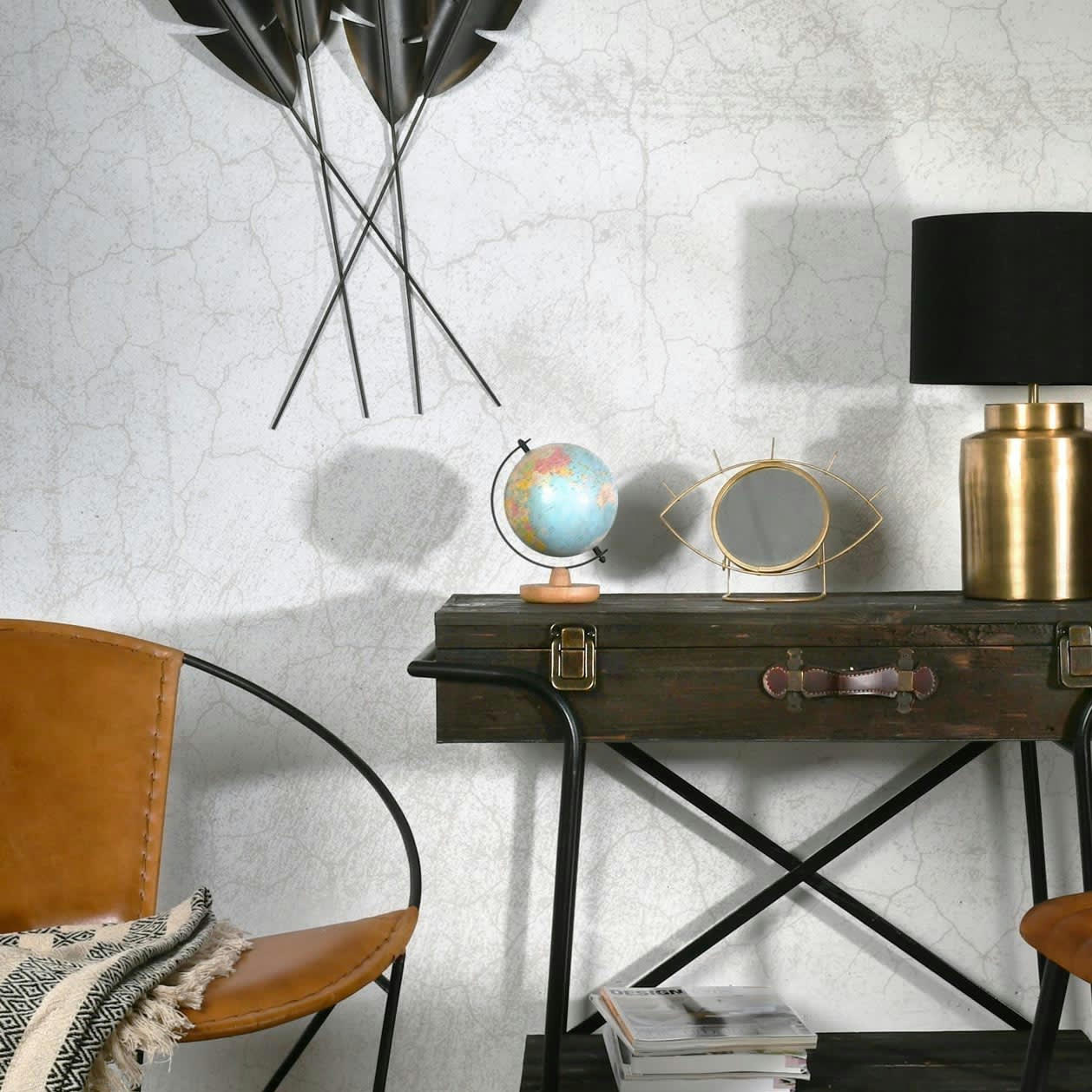 - Miroir à poser oeil en métal doré