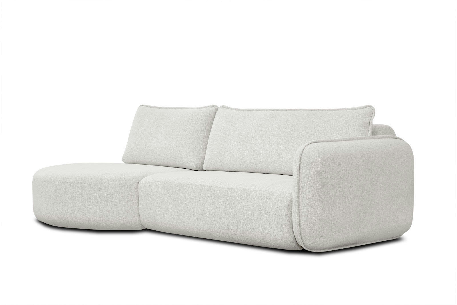 IPSUM - Canapé d'angle gauche 3 places avec l'île tissu écru