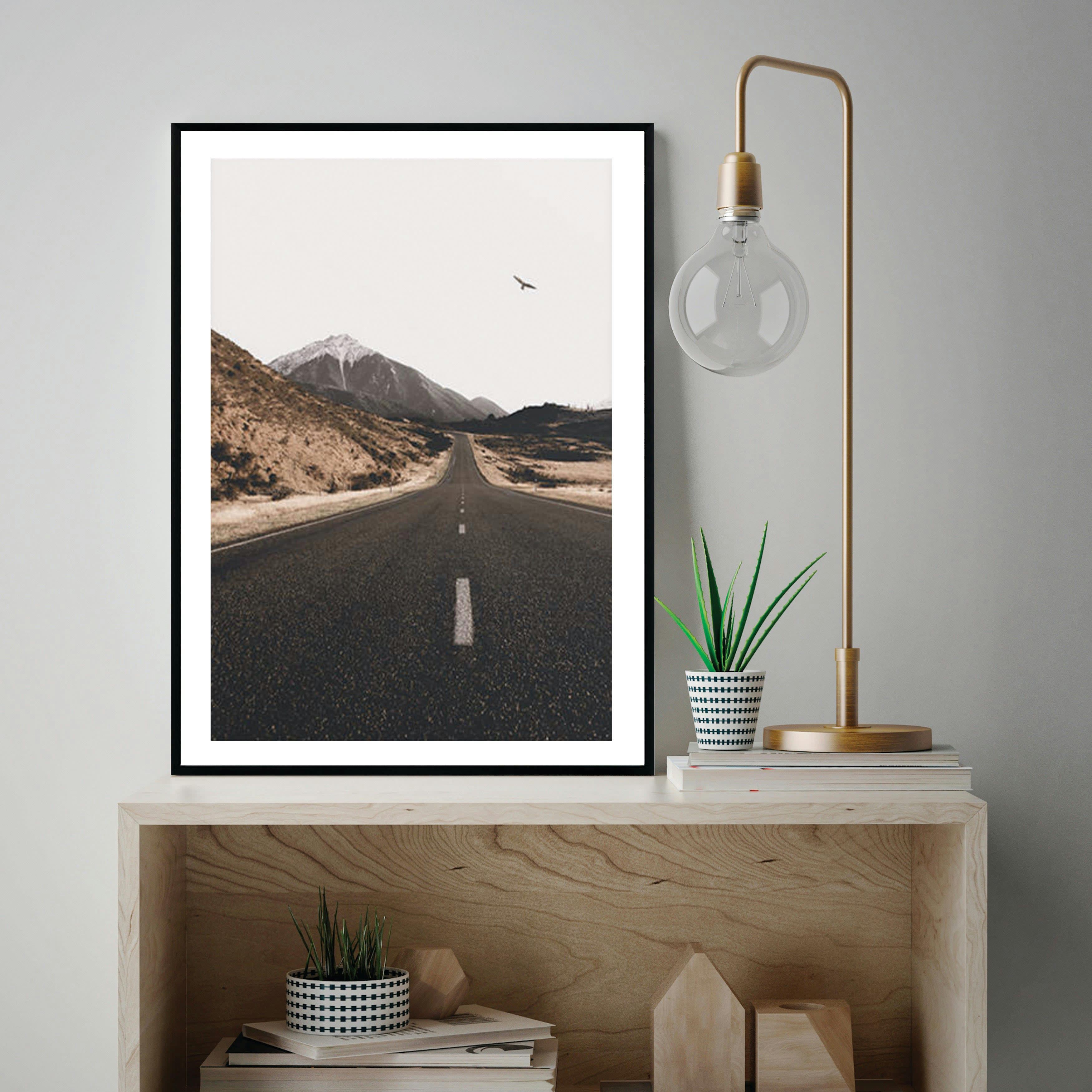 MONTAÑA - Affiche avec cadre noir - Autoroute - 50x70