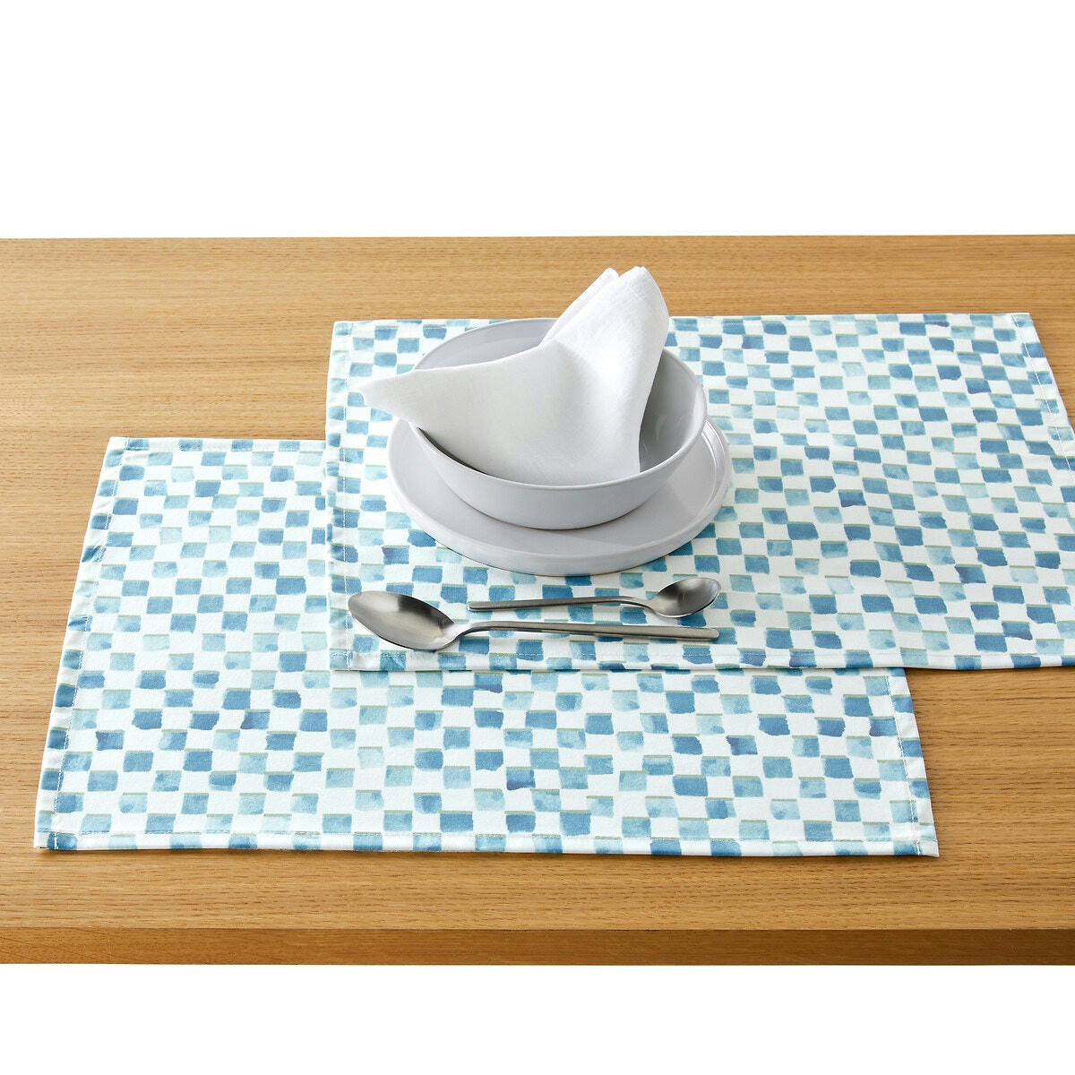 Lot de 2 sets de table coton enduit, Rossano