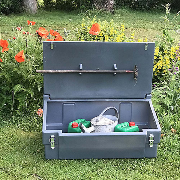 Coffre de jardin 100l avec grenouillères et cadenas