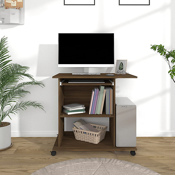 Bureau d'ordinateur Chêne marron 80x50x75 cm Bois d'ingénierie vidaXL