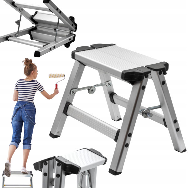 Drabina domowa dwustronna aluminiowa 2 stopniowa