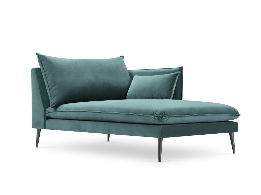 AGATE - Méridienne en velours pétrole