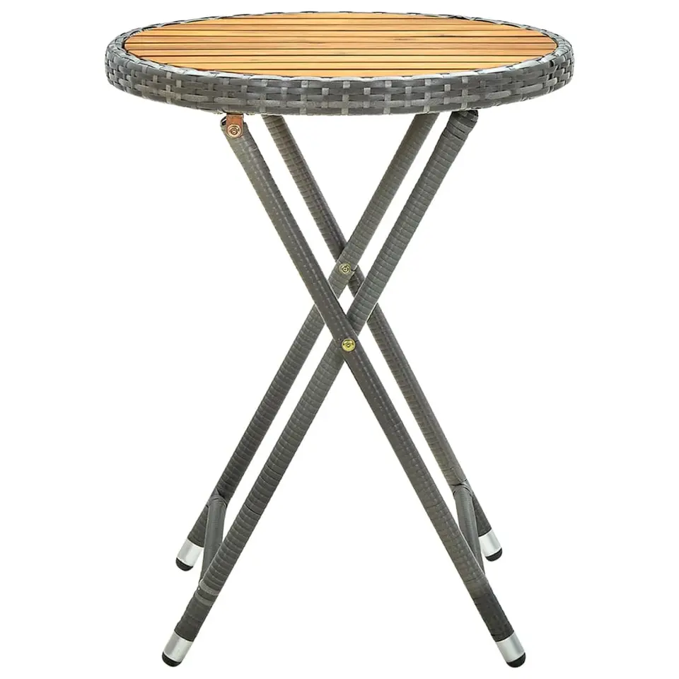 vidaXL - Theetafel - Grijs - Poly rattan
