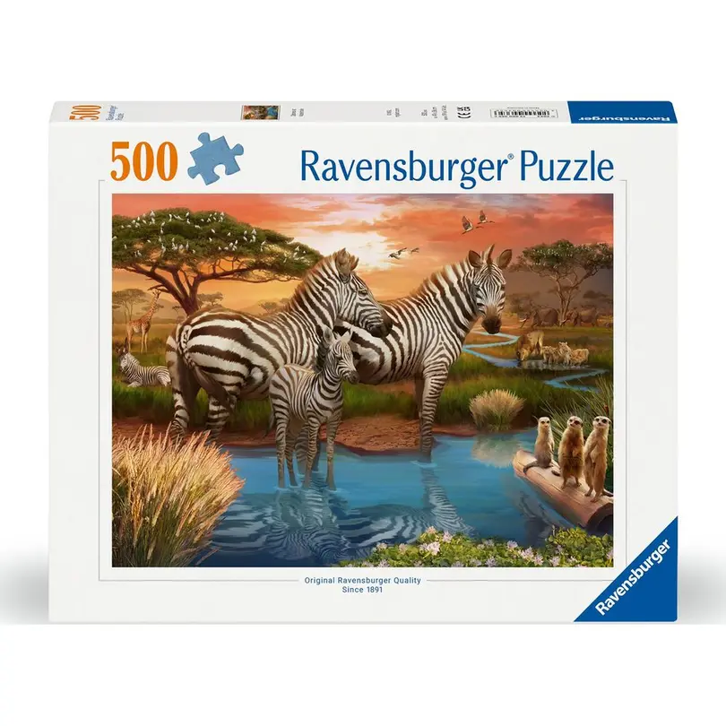 Puzzle Zebras am Wasserloch