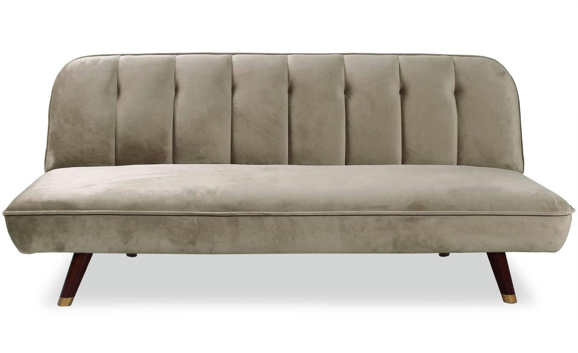 OLYMPIA - Canapé convertible clic-clac velours taupe