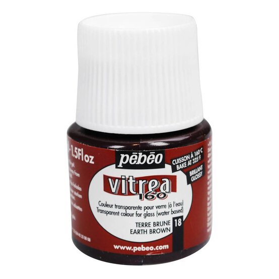 Pebeo Brown Earth Vitrea 160 Paint 45ml