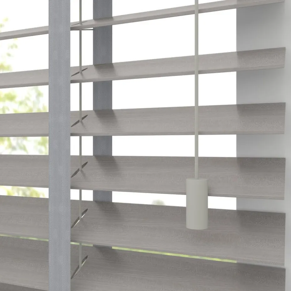 Kwantum Houten Jaloezieën | Jaloezieën | Houtlook Jaloezie Faber Grijs 50mm