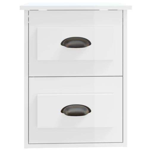 NNEVL Wall-mounted Bedside Cabinets 2 pcs High Gloss White 41.5x36x53cm