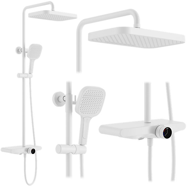Kit De Douche Rea Bari White 37X31X100Cm